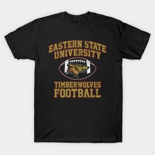 Eastern State University Timberwolves Football T-Shirt